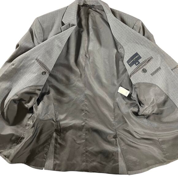 Banana Republic Modern Fit Gray Herringbone Wool-Blend Suit 30x30 38S - Picture 7 of 16